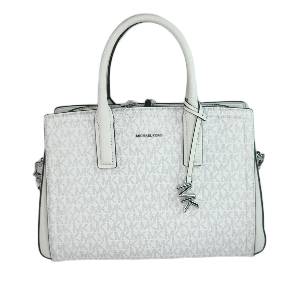 Michael Kors Laila Medium Leather Satchel/Shoulder Bag/Xbody-Ivory/White - NWT